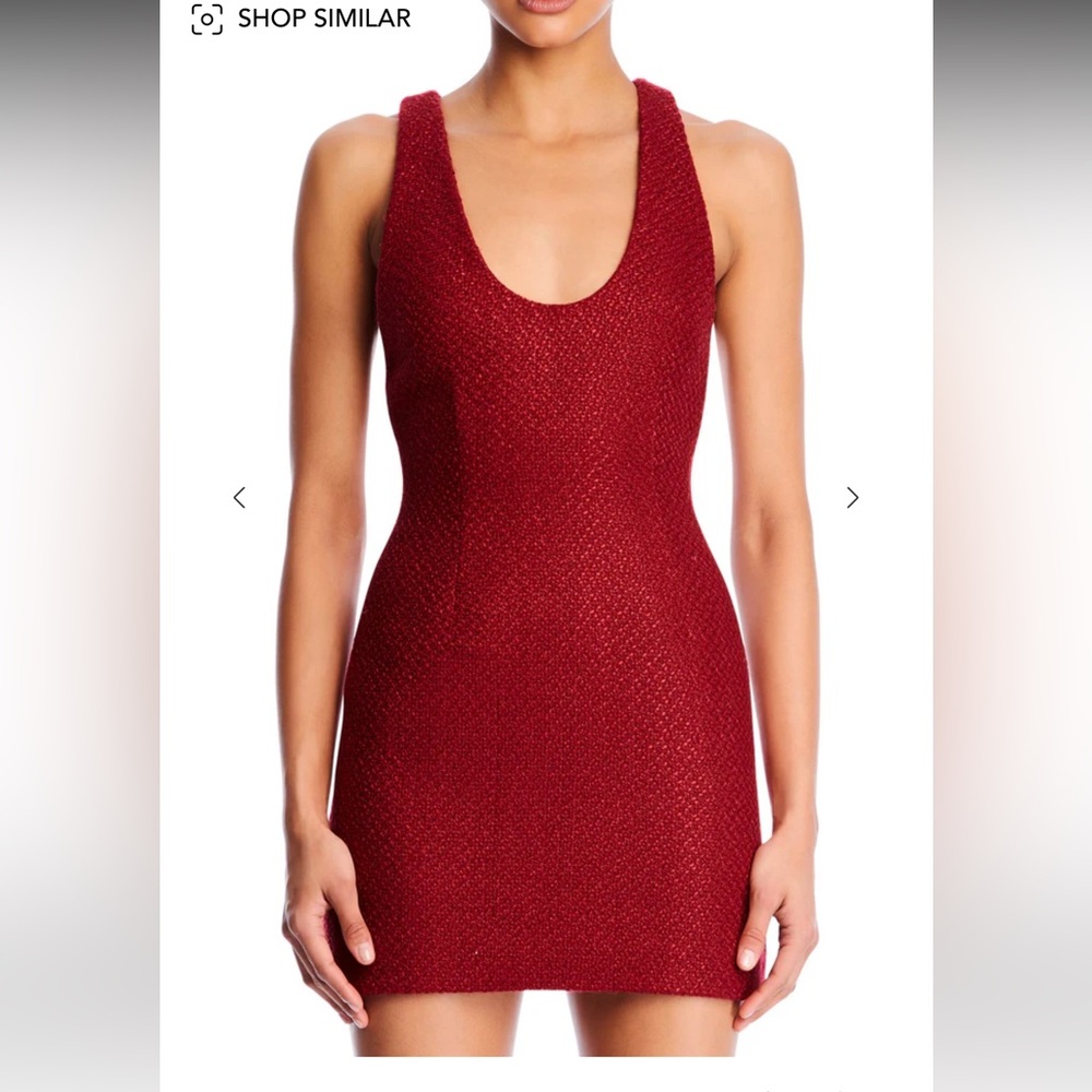 SER.O.YA Red HARLOWE BOUCLE MINI DRESS